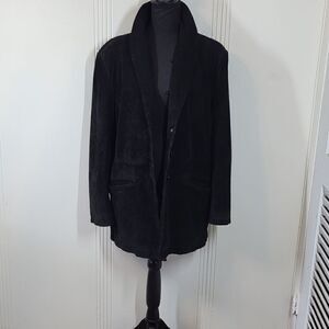 Pamela McCoy Black Sueded Leather Jacket